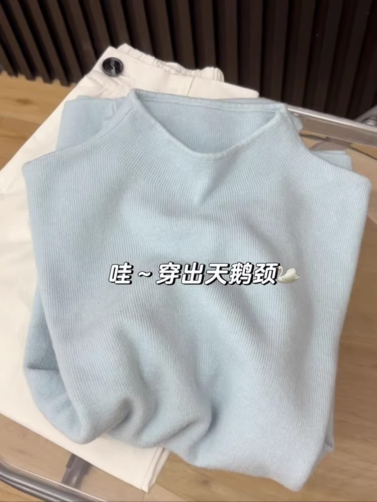 Women's Soft Half Turtleneck Knit Base Layer Sweater Long Sleeve Pullover Top