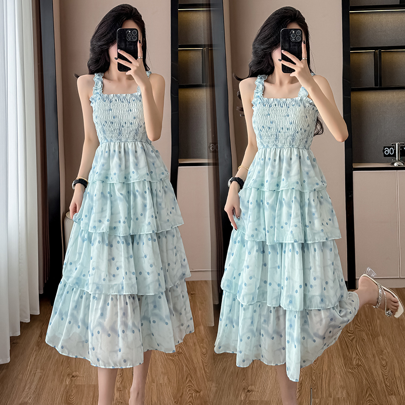 Floral Print Two-Piece Dress Set with Sun Protection Cardigan