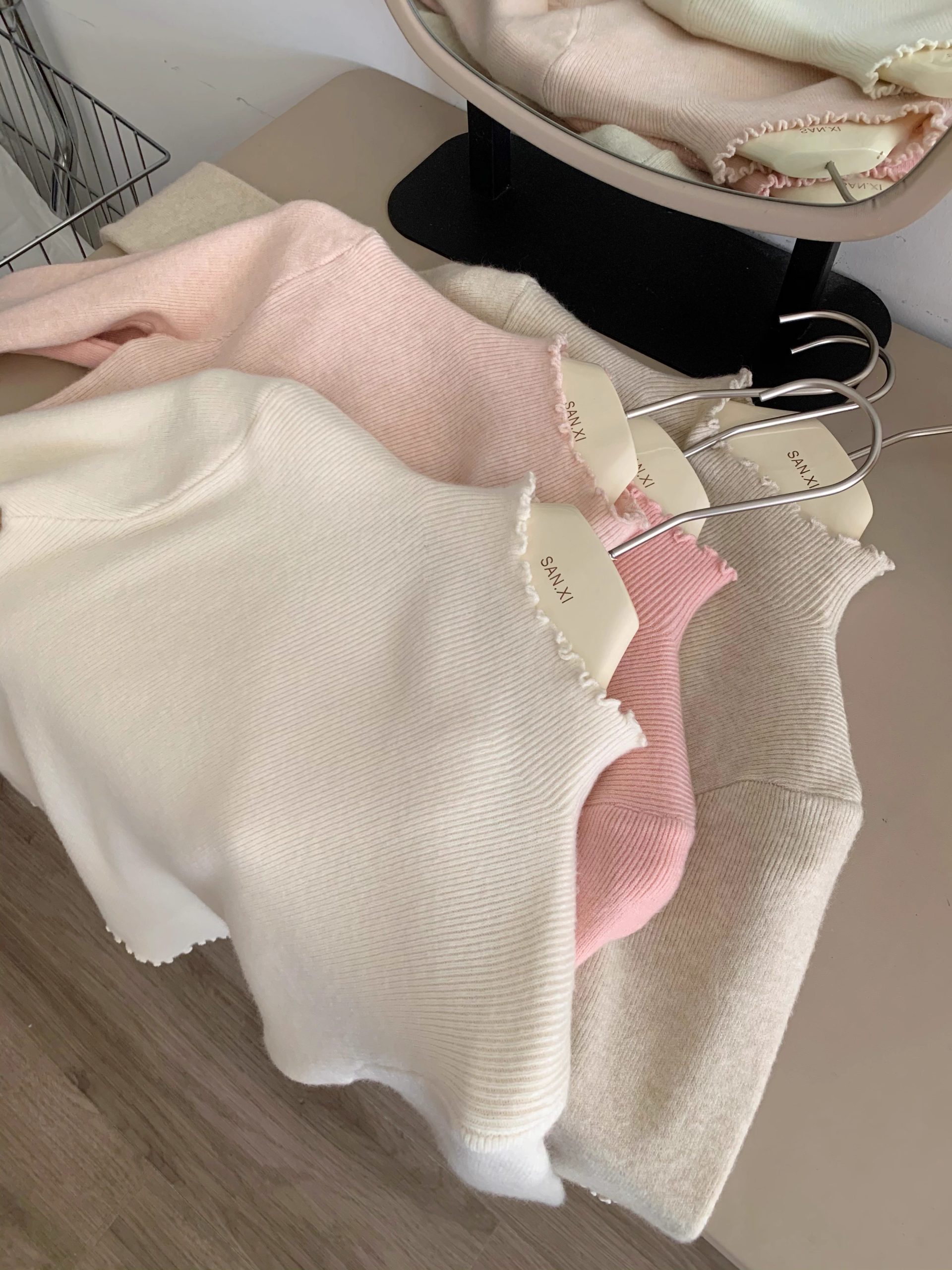 Women's Knit Base Layer Top with Lace Trim Half High Neck