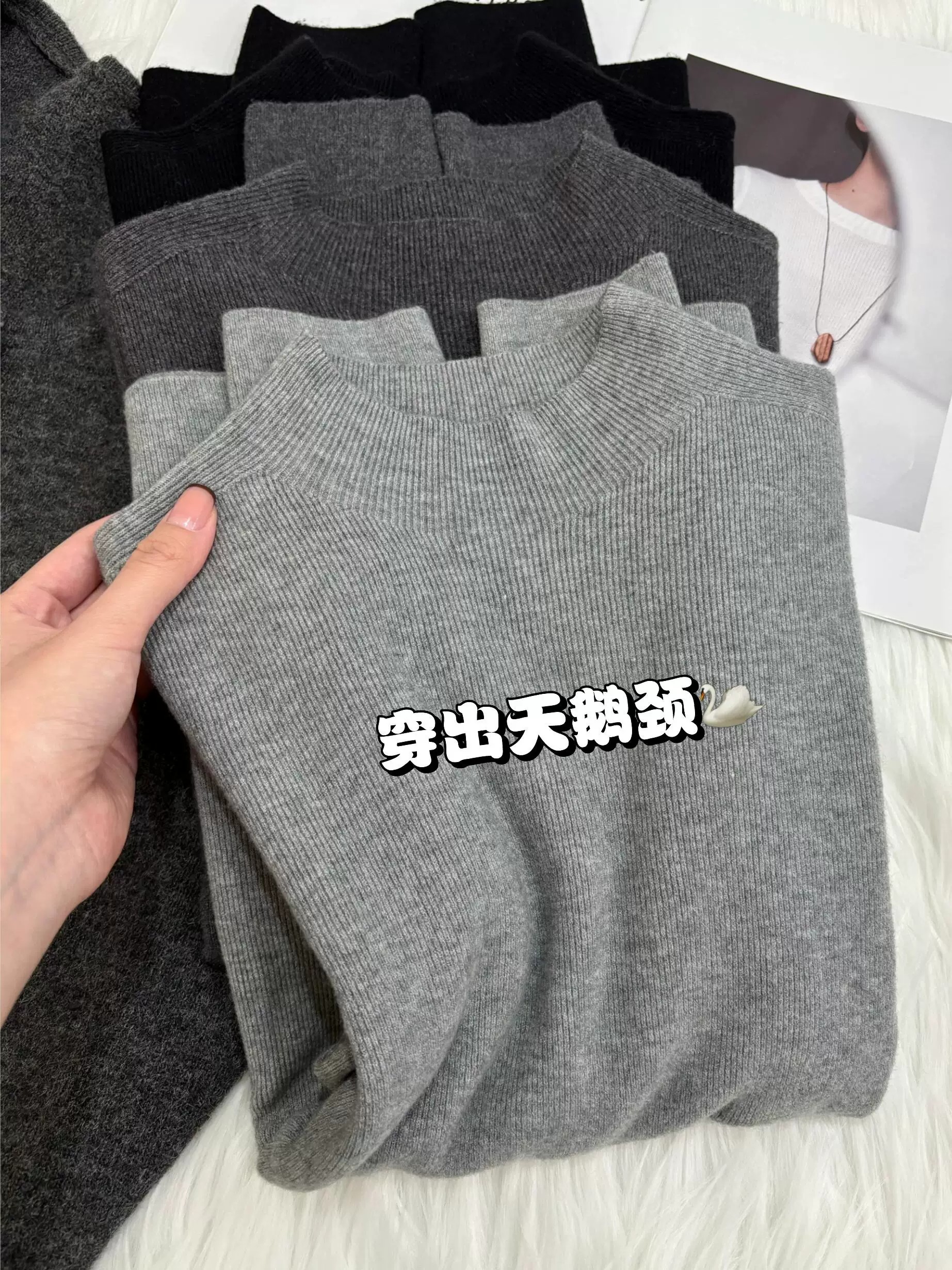 Half Turtleneck Knit Base Layer Women 2026 Fall Winter New Soft Sweater Mid Neck Inner Top