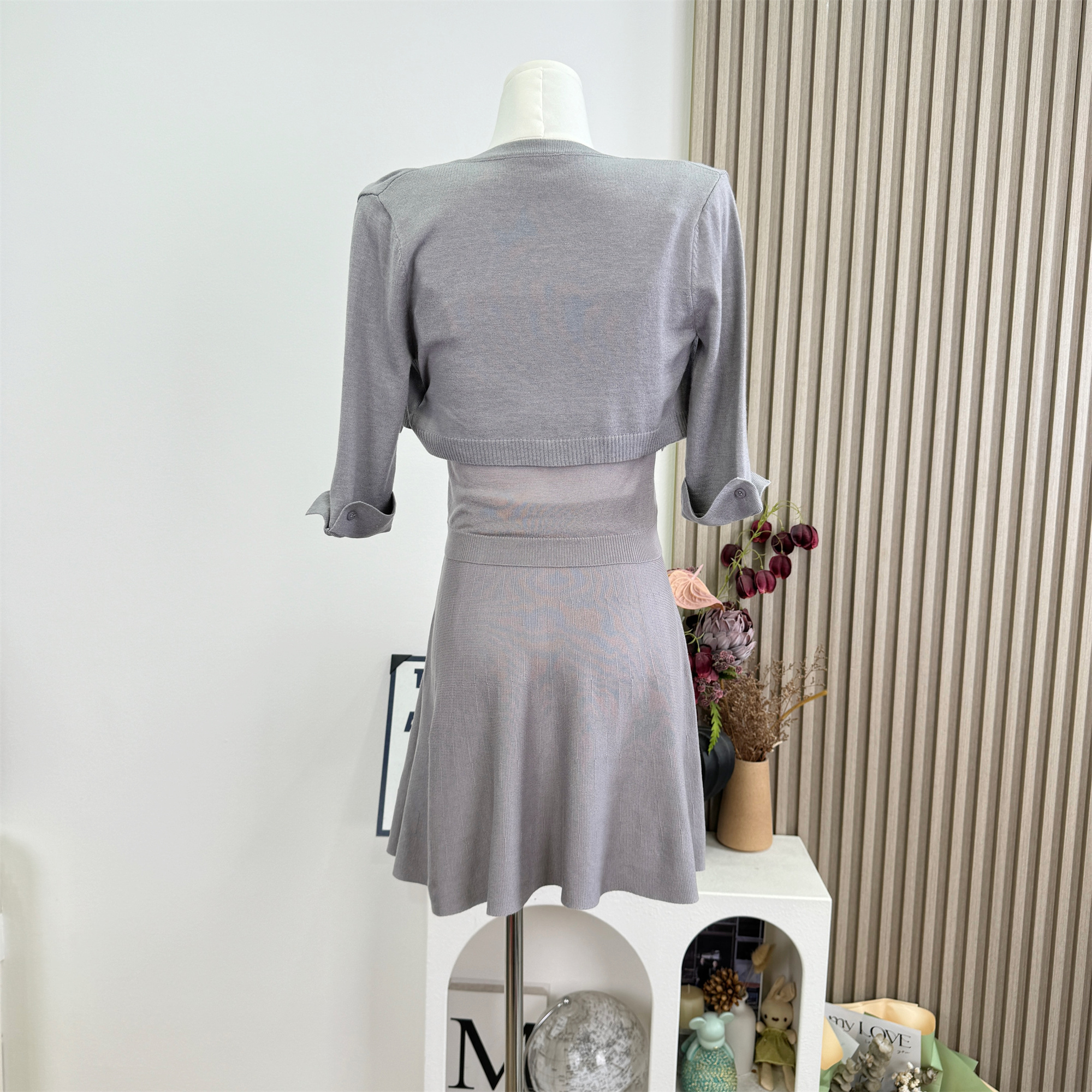 F PROJECT Ballet Style Girl Knit Cardigan Cami and Skirt Three Piece Set